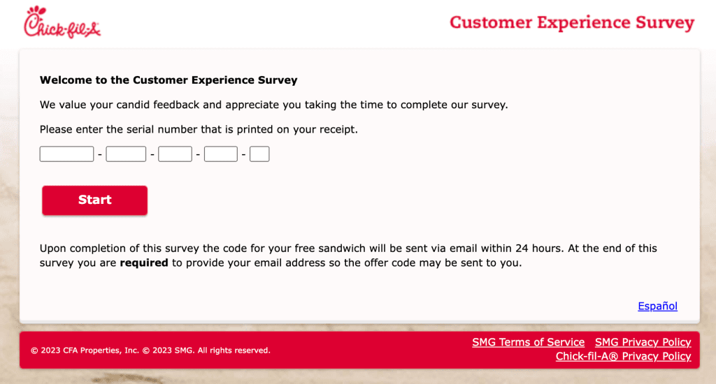How to participate in chick fil a survey using www.mycfavisit.com