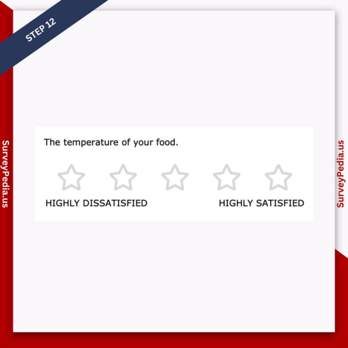 Step 12: Provide ratings on the basis of food temperature.