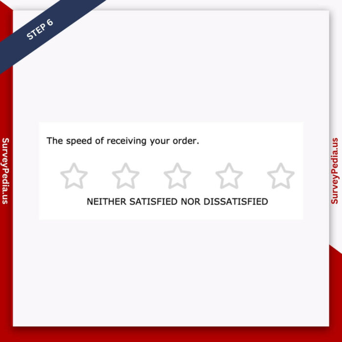 Step 6: Rate the speed of receiving your order by giving it a rating of 5 stars.